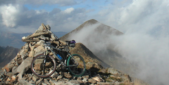 Mountain bike on Pizzo Marona